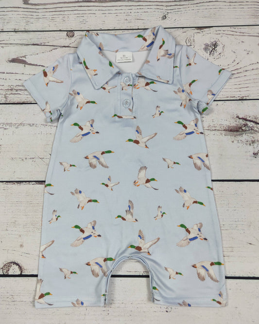 Duck Printed Baby Boy Romper
