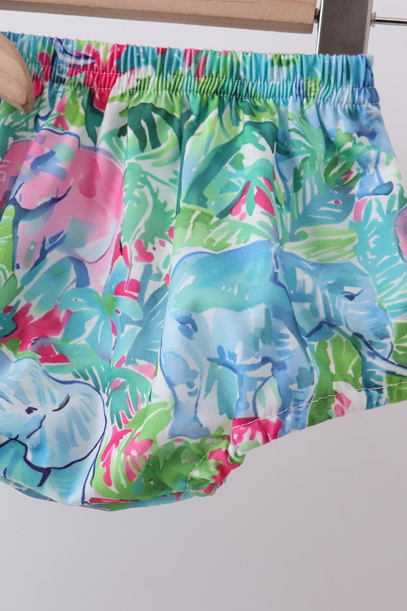 Green Tropical Garden Bow Bloomer Set