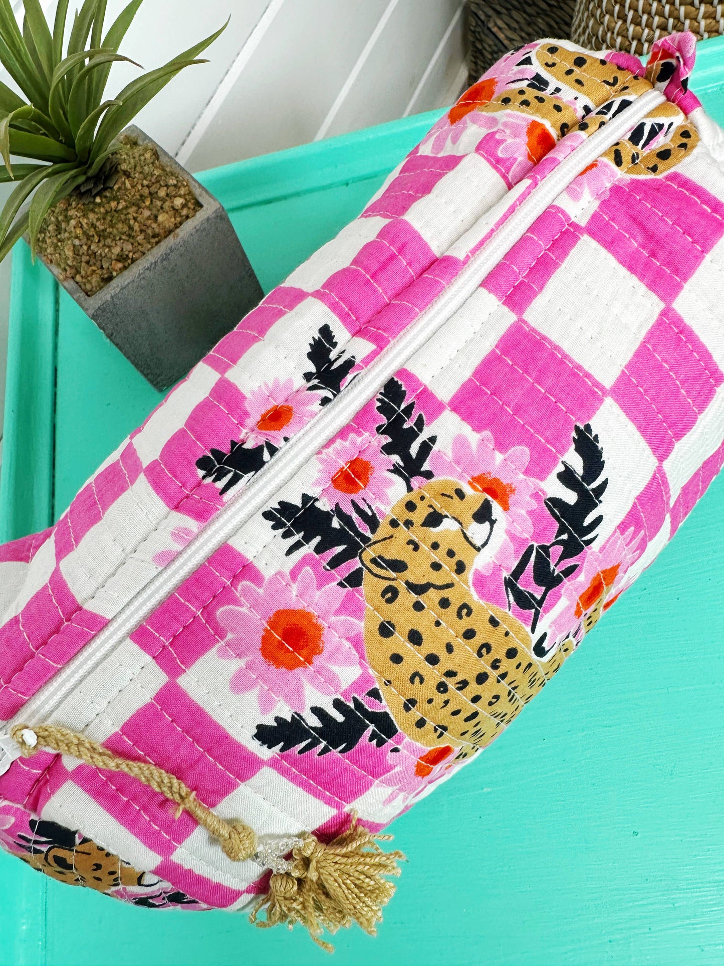 Jaguars Quilted Makeup Bag