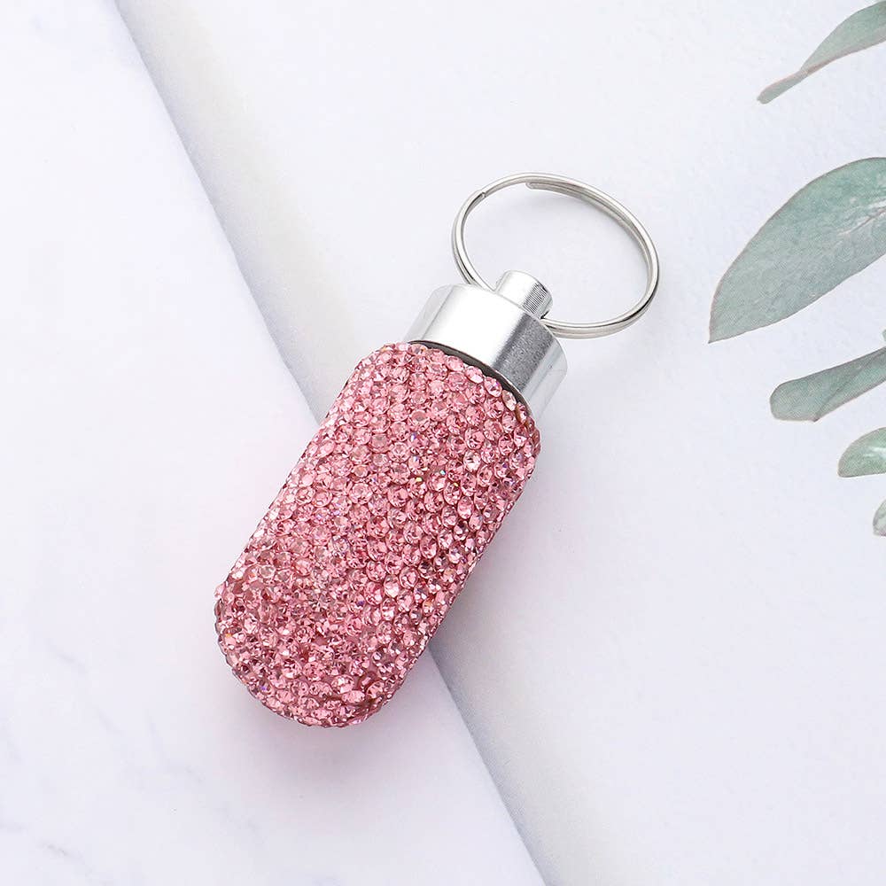 Bling Mini Pill Case Keychain