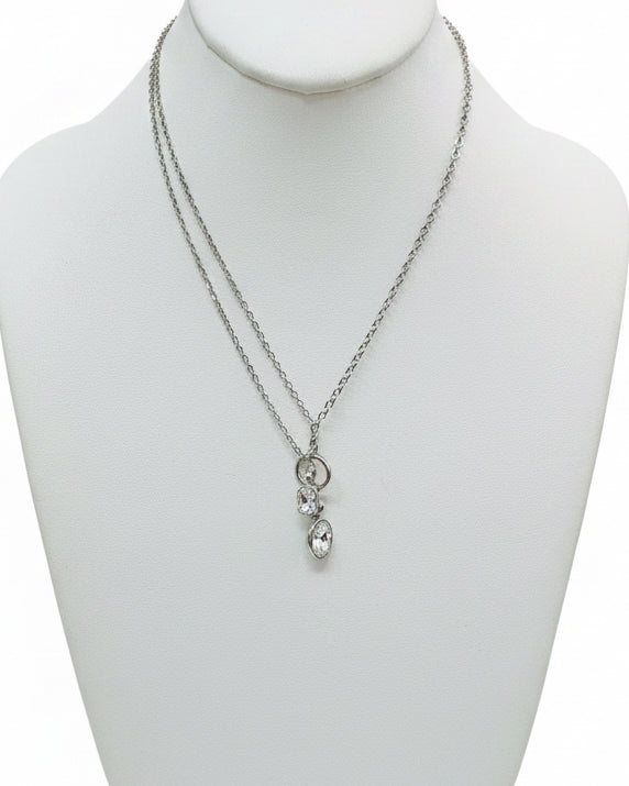 Pre-Layered Double Strand Floating Crystal Pendant