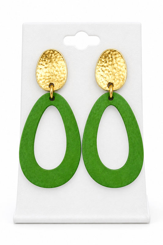 Mod Sage Hollow Hoop Dangles