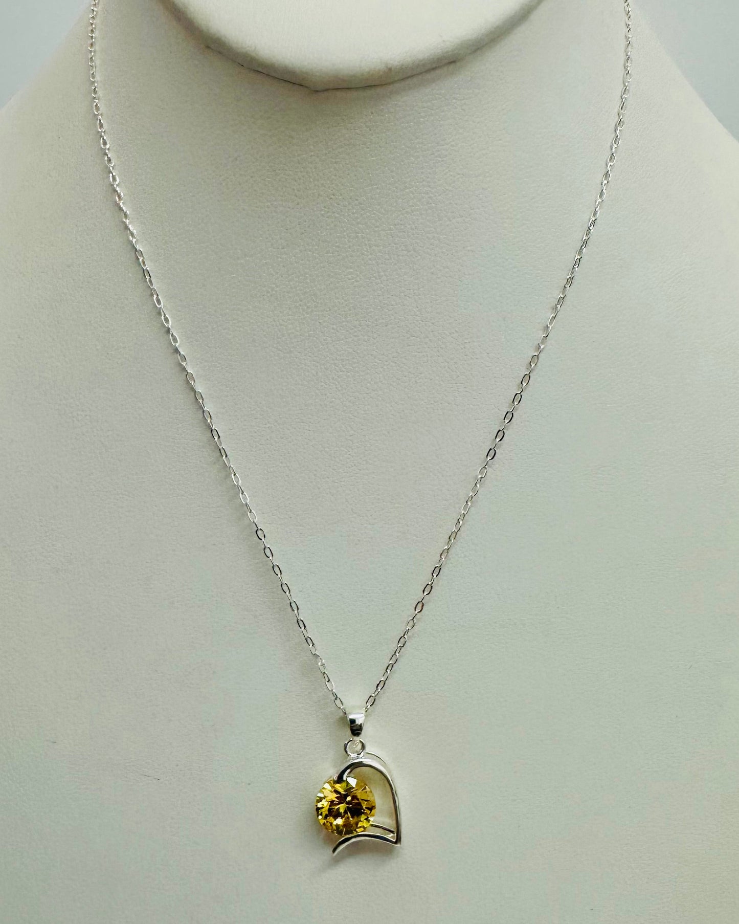 Asymmetrical Solitaire Swirl Pendant Necklace