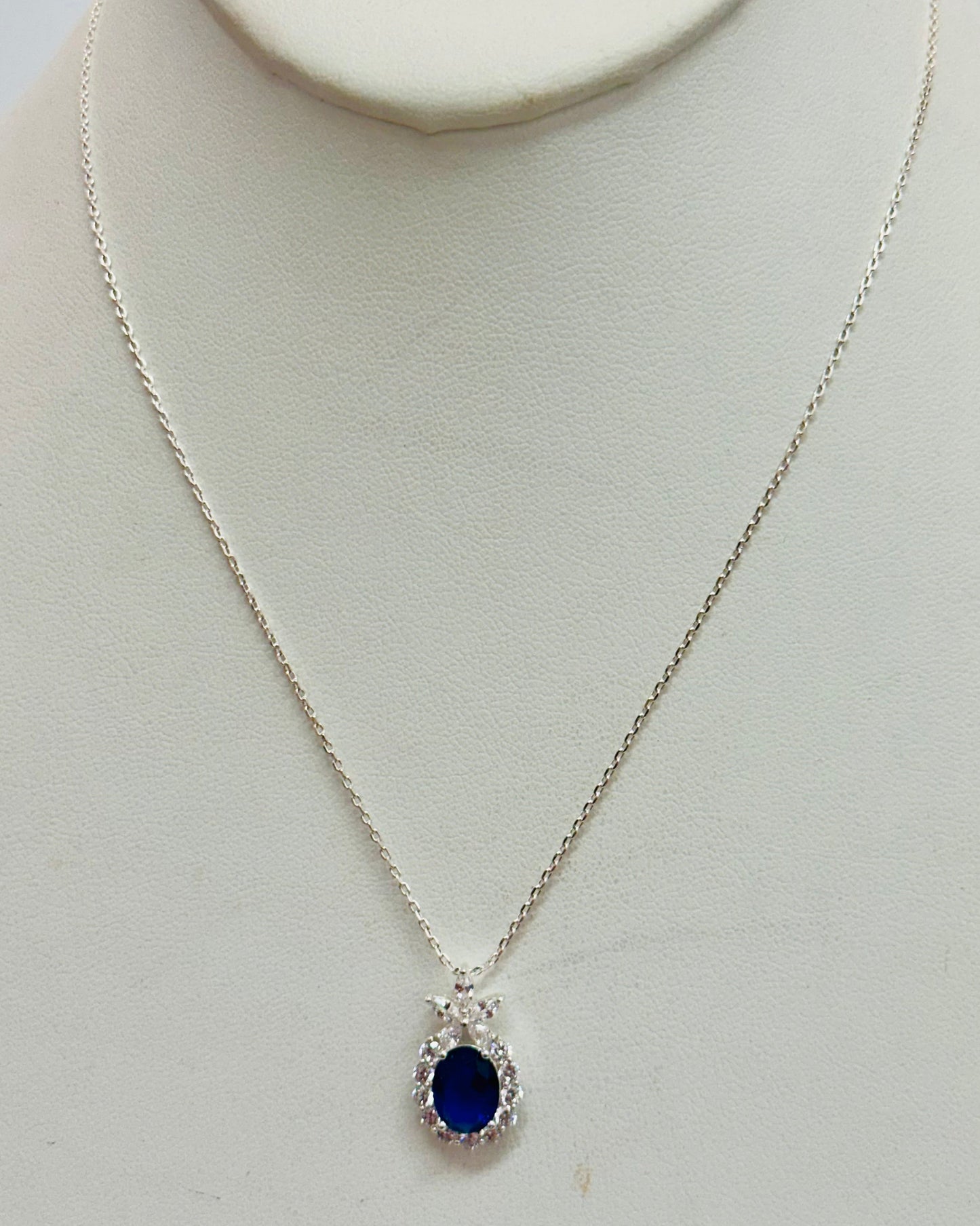 The Kensington Sapphire Halo Necklace