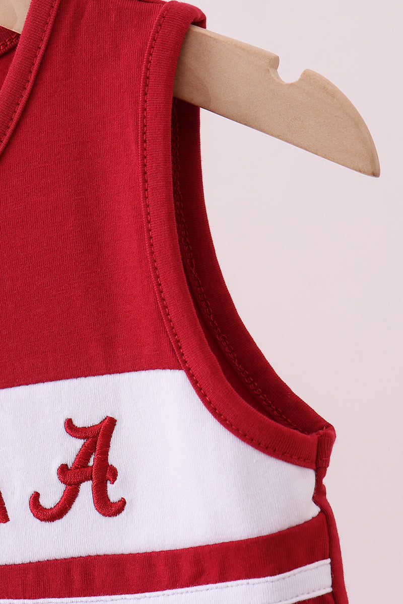 Maroon Alabama Ruffle Dress