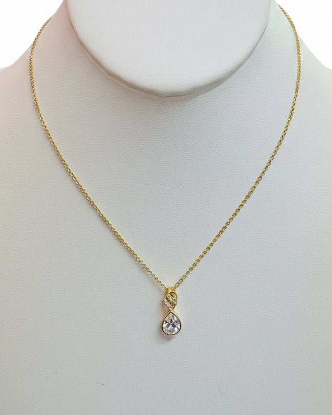Forever Heirloom Pear Cut Droplet Necklace