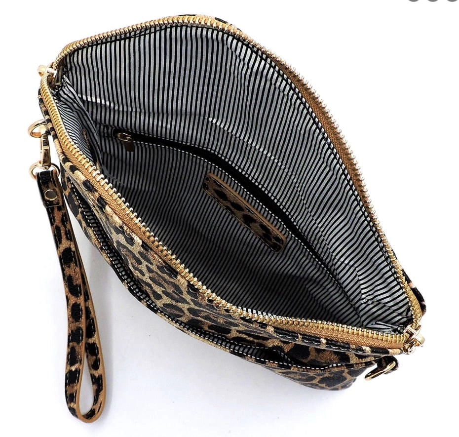 Sienna Leopard Print Envelope Crossbody Bag