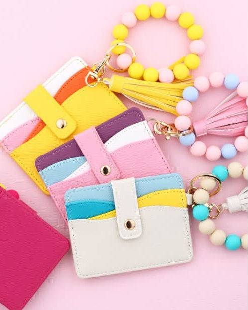Summer Beaded Bracelet Card Holder & Key Chain