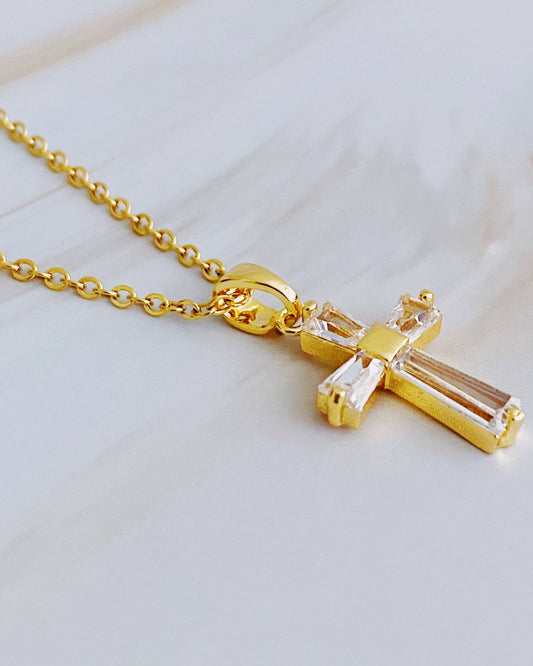My Dear Crystal Cross Necklace