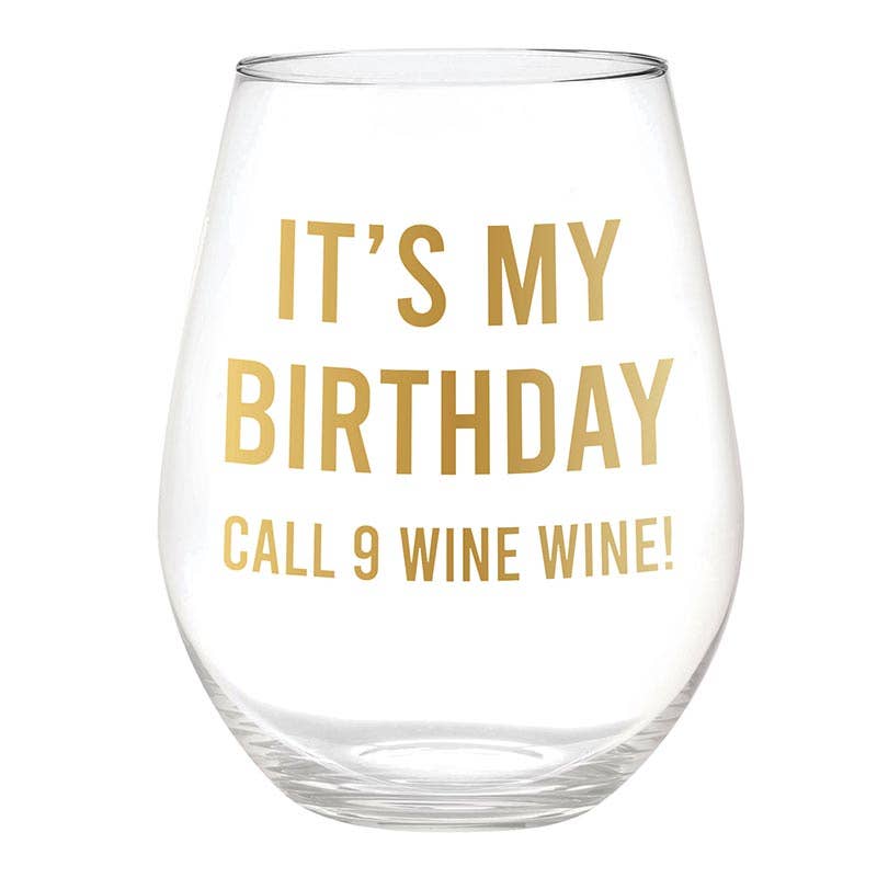 Jumbo Stemless Wine Glass - Call 9 Wine Wine