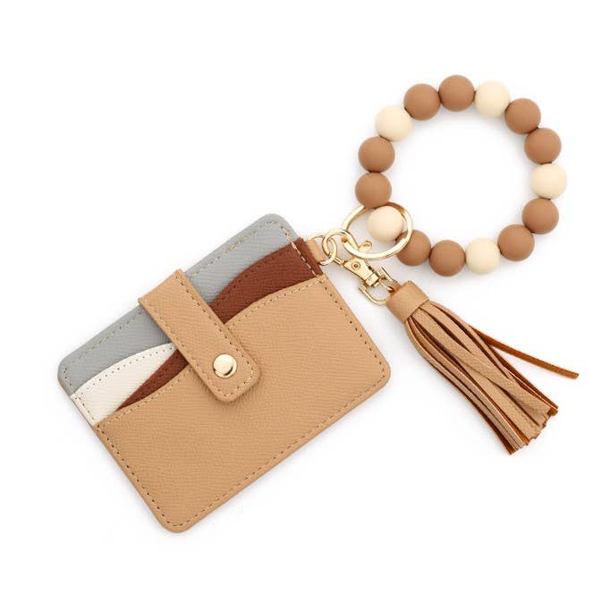 Summer Beaded Bracelet Card Holder & Key Chain