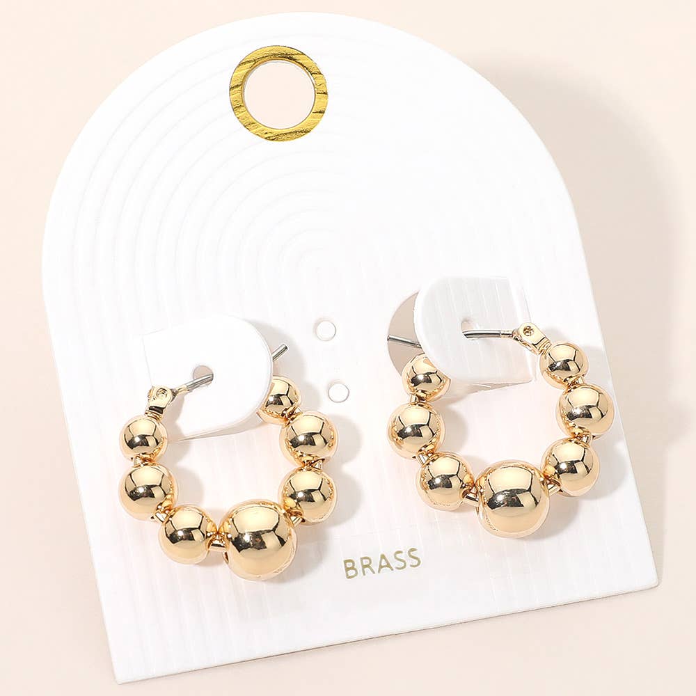 Beaded Pin Catch Hoop Earrings