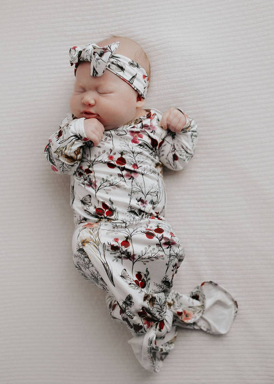 Floral Flower Knotted Gown