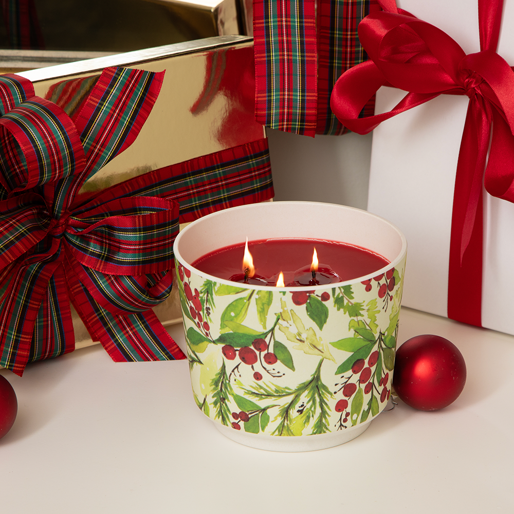 Merry Memories Patterned Candle