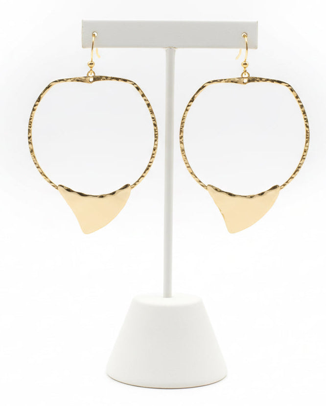 Molten Shield Open Hoop Earrings