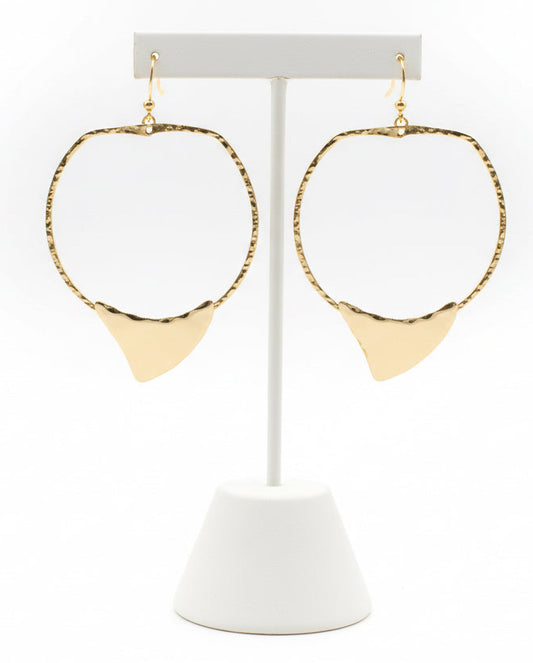 Molten Shield Open Hoop Earrings