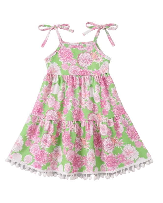 Pink Floral Ruffle Tiered Dress