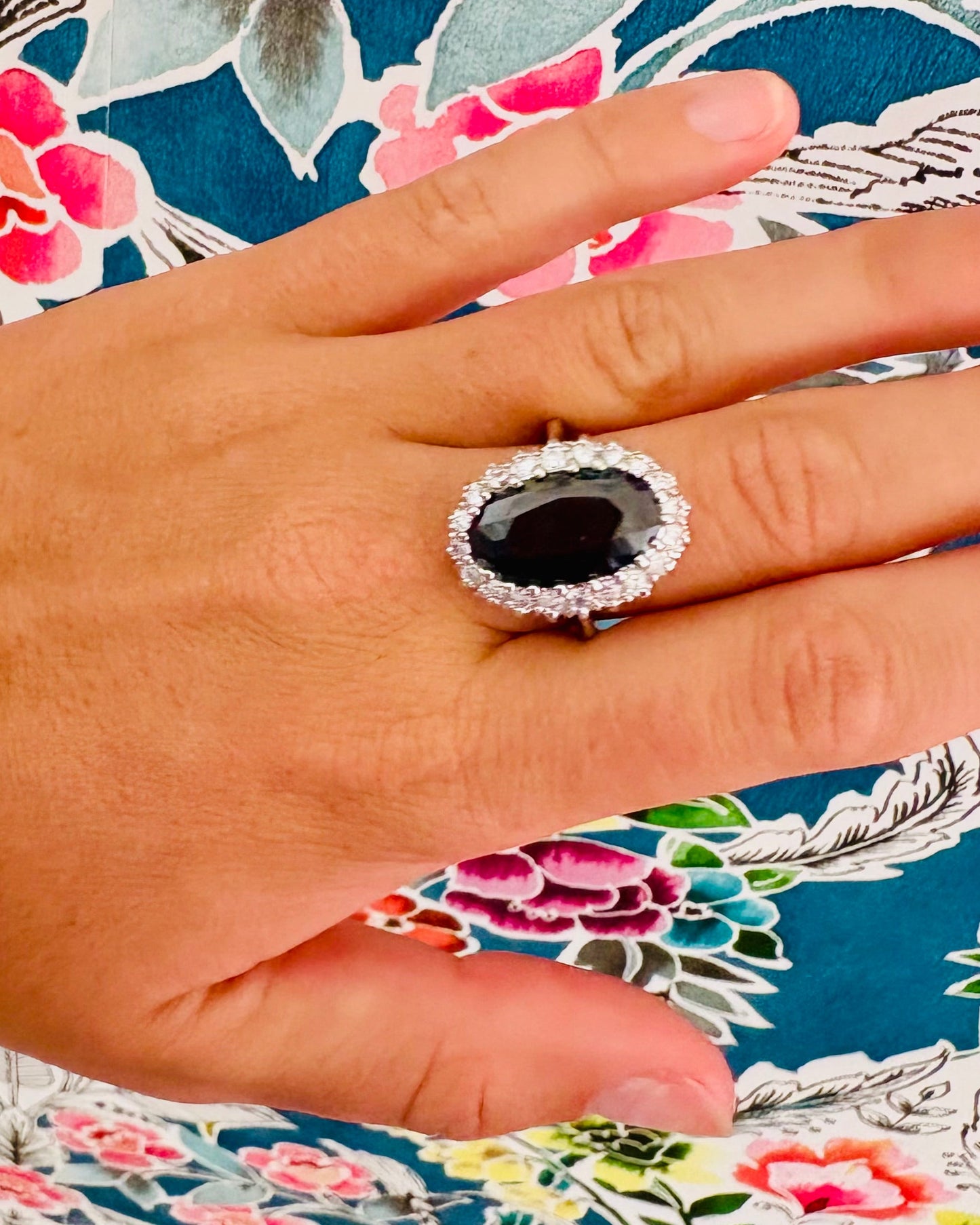 Midnight Sapphire Empress Grand Cocktail Ring