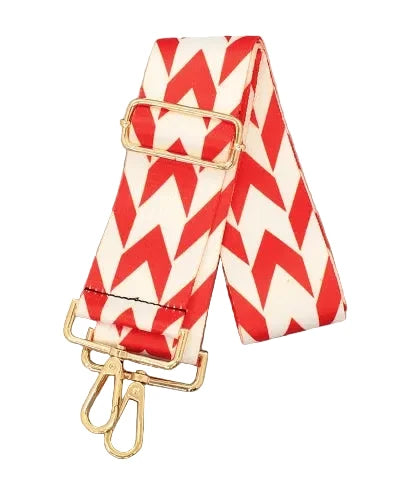 Game Day Red & White Chevron Bag Strap