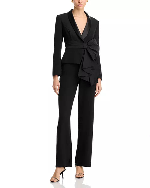 Aidan Mattox Plus Bow Trim Jumpsuit