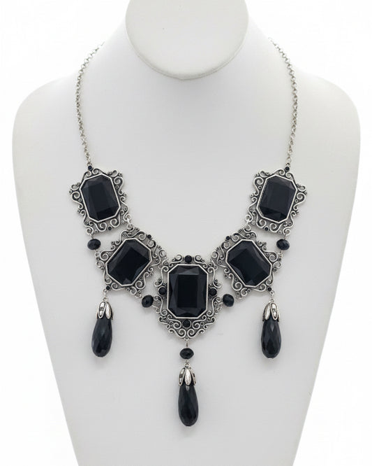 The "Midnight Gala" Vintage Filigree Statement Necklace