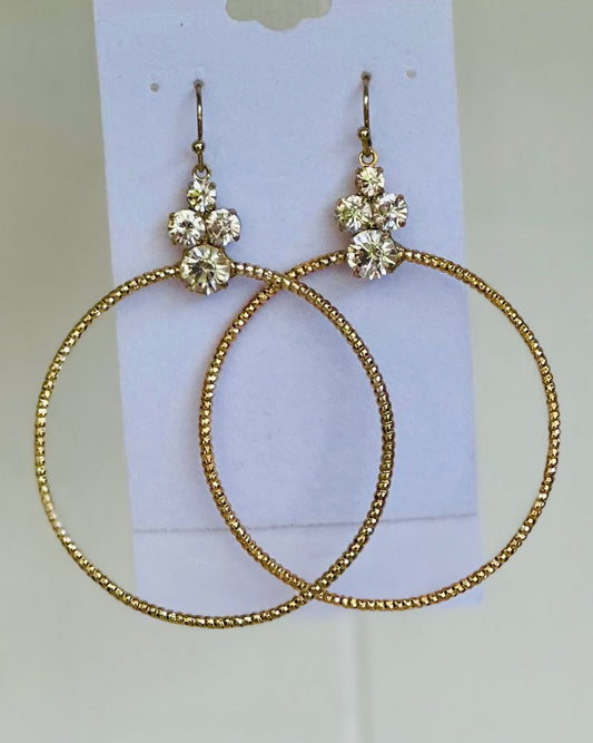 Gilded Starlight Crystal Accent Hoops