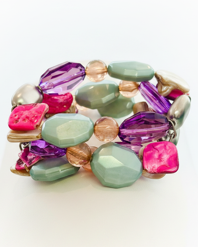 Sweet Confection Beaded Statement Wrap Cuff