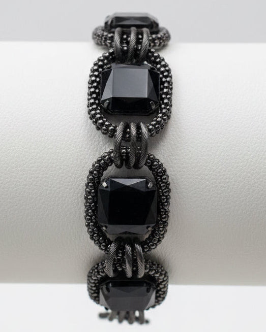 Midnight Noir Geometric Toggle Bracelet