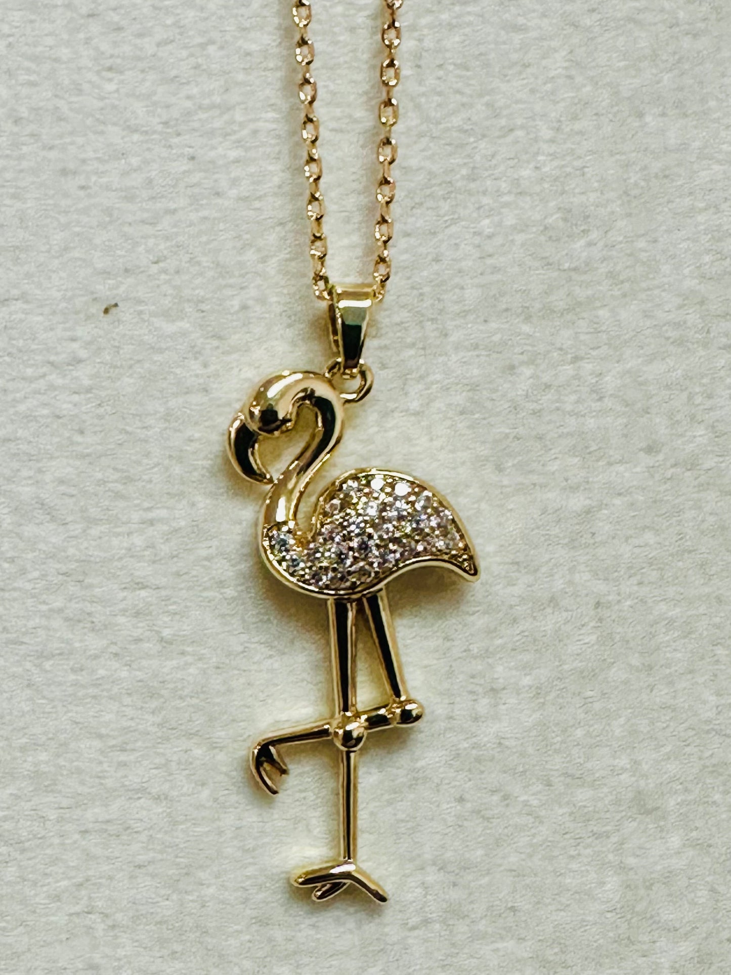 Gold Luxe Flamingo Pendant Necklace