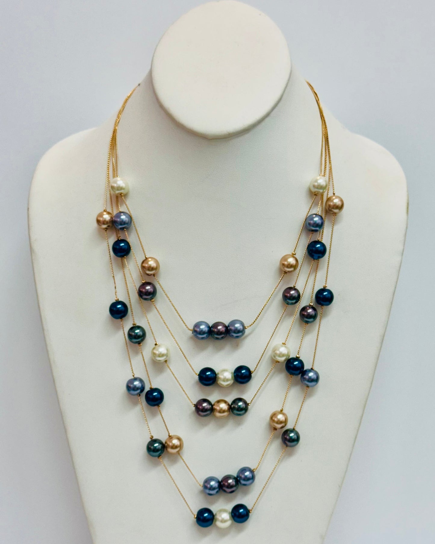 Vintage Multi Strand Bead Necklace
