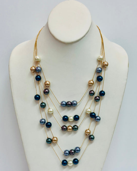 Vintage Multi Strand Bead Necklace