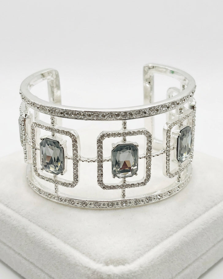 Vintage Open Framework Ice Crystal Statement Cuf
