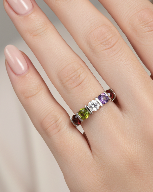 Vintage Rainbow Eternity Crystal Band