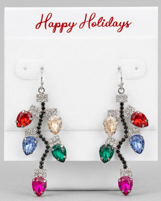 Bright & Merry Faceted Crystal Holiday Light Earrings