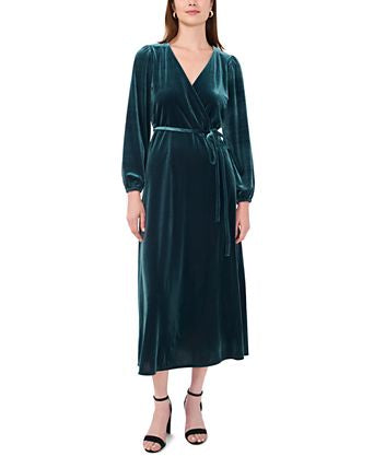 MSK Women's Long-Sleeve Stretch-Velvet Dress