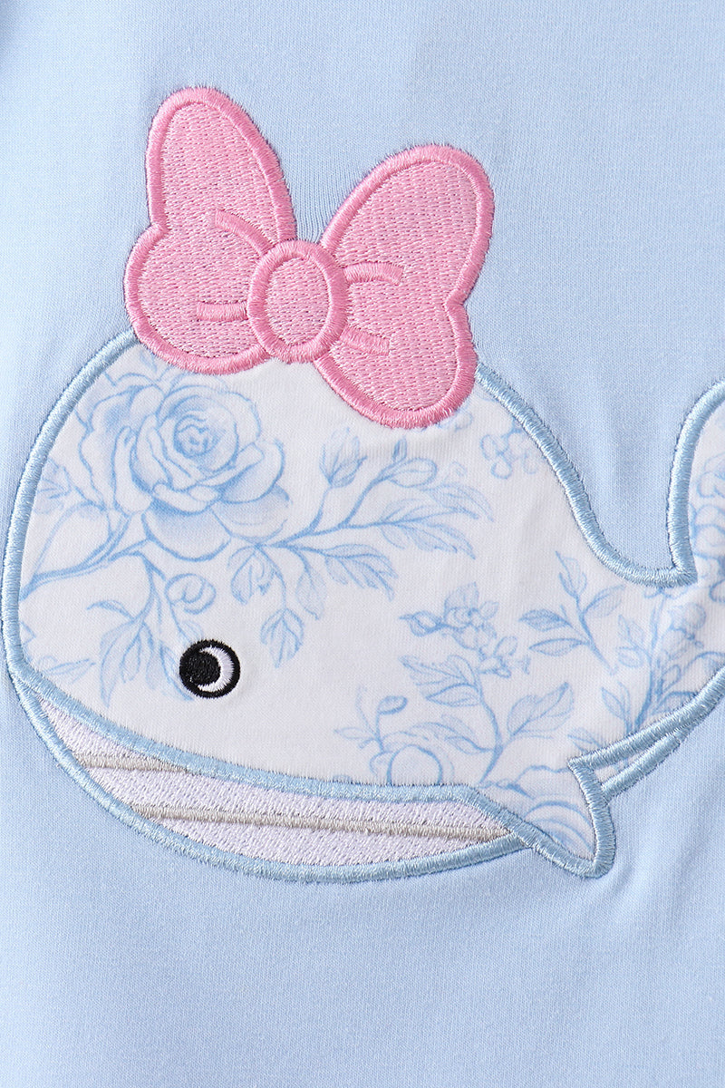 Blue Whale Ruffle Bloomer Set