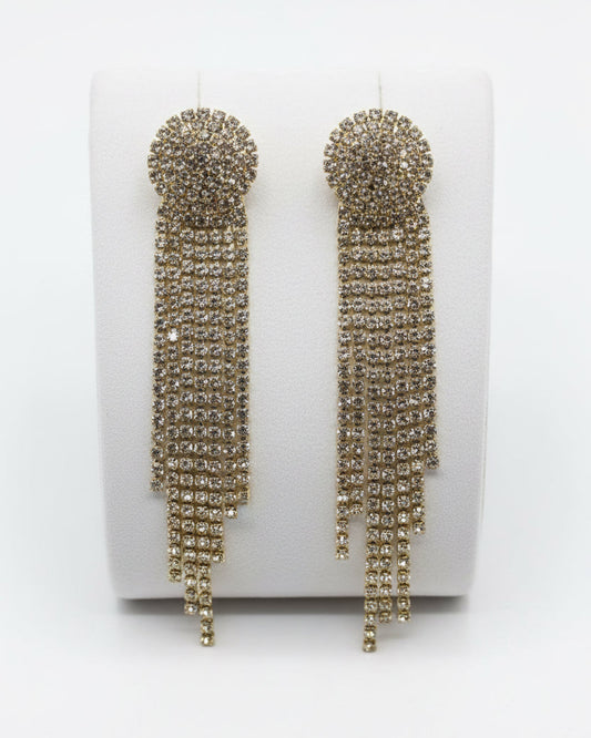 Vintage Rhinestone Waterfall Earrings