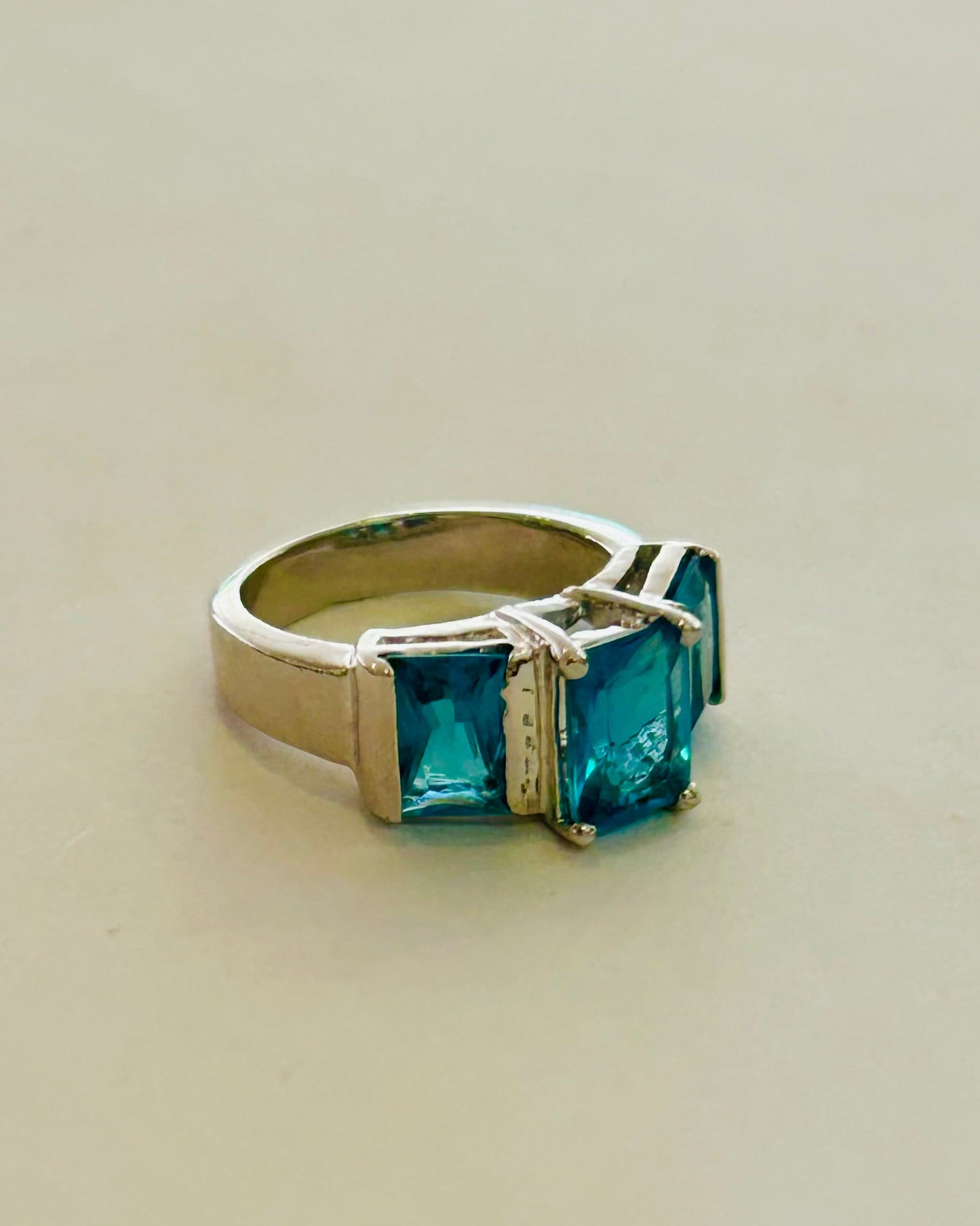 Vintage Riviera Three-Stone Statement Ring