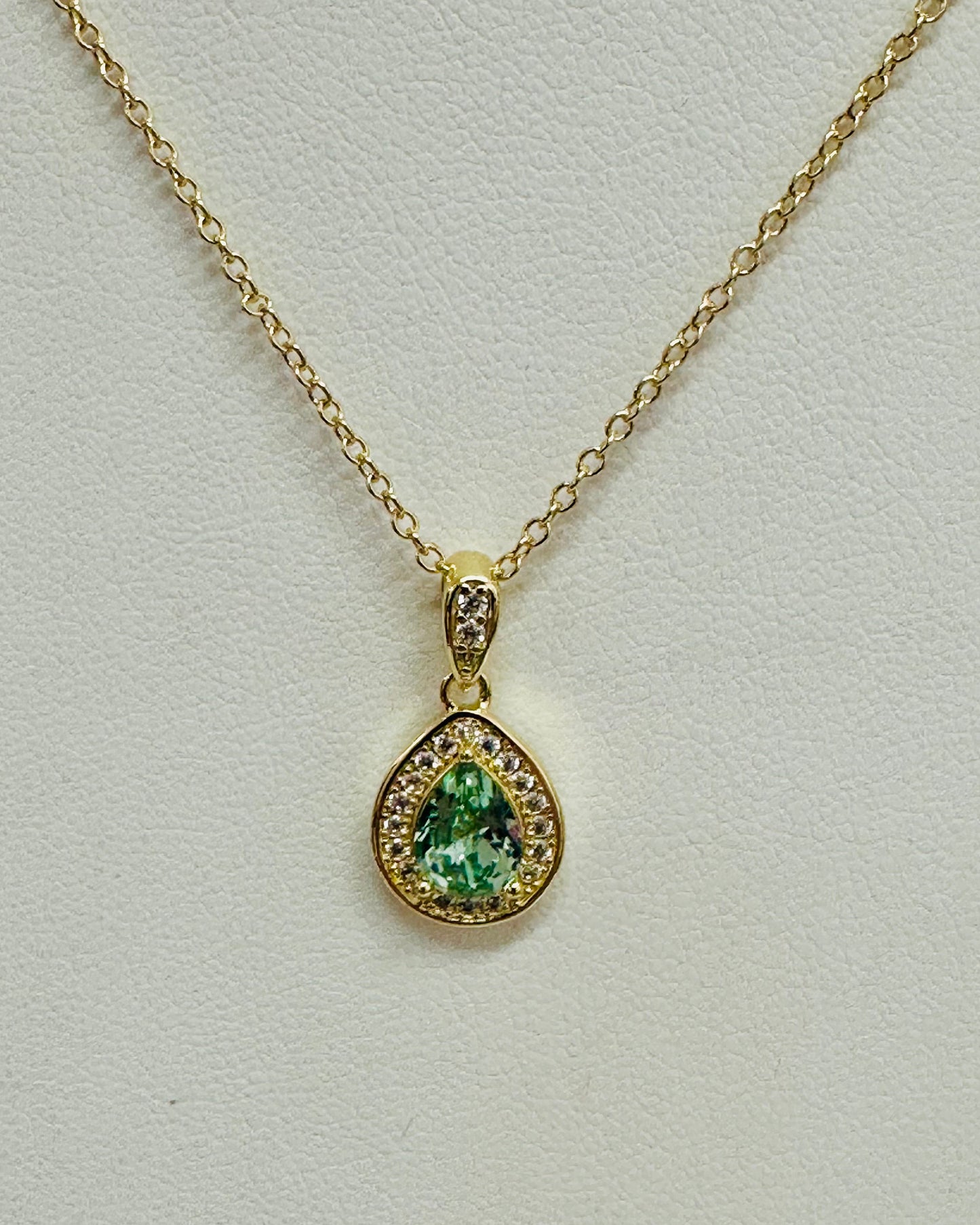The Esme Pear Halo Necklace