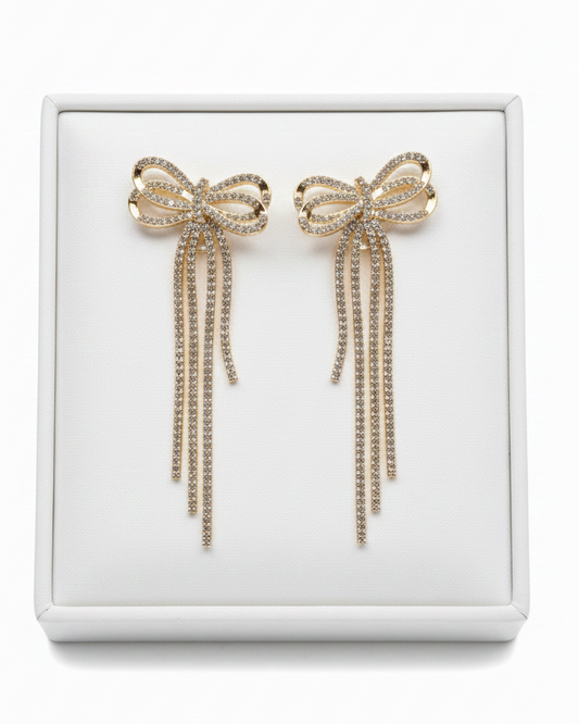 Tie It in a Bow Rhinestone Earrings