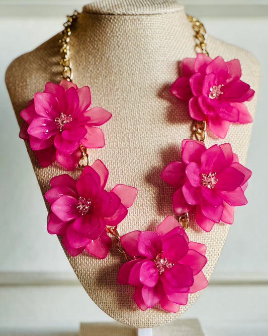 Pink Petals Summer Statement Necklace