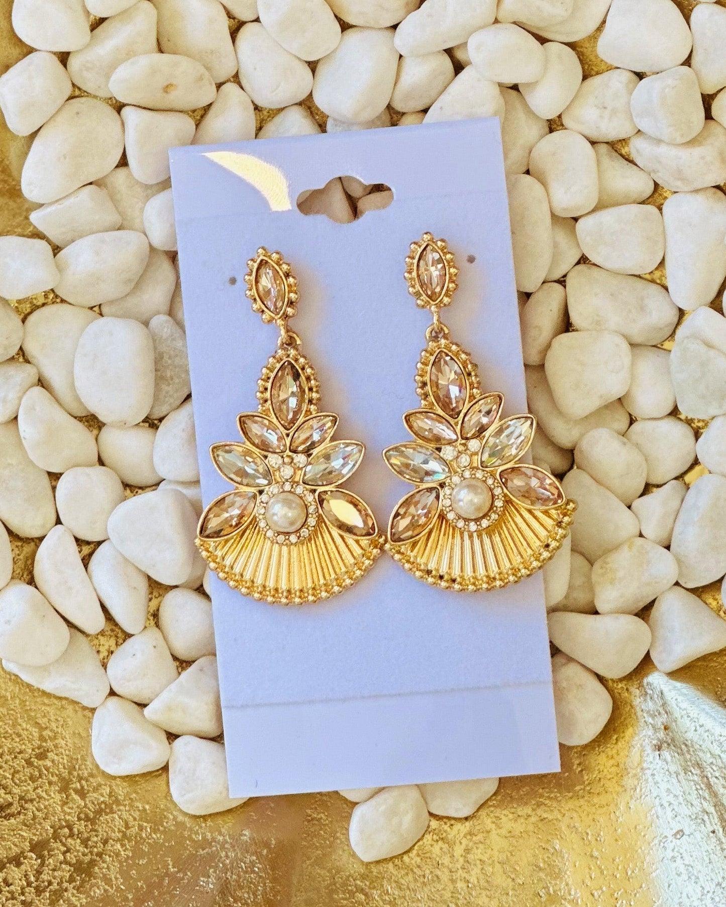 Vintage Embellished Chandelier Drop Earrings
