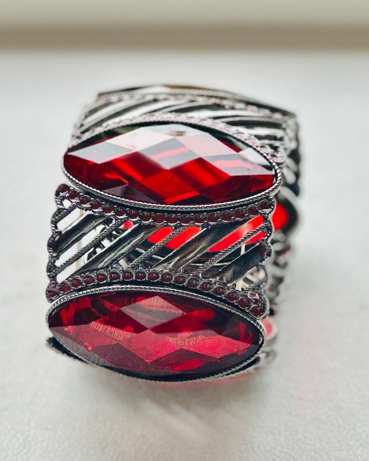 Archival Game Day Crimson Marquise Openwork Cuff
