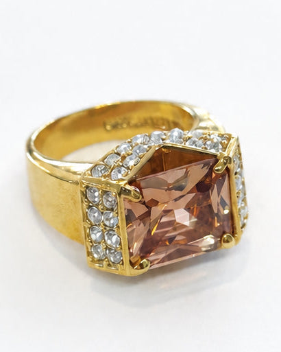 The "Providence" Vintage East-West Champagne Statement Ring