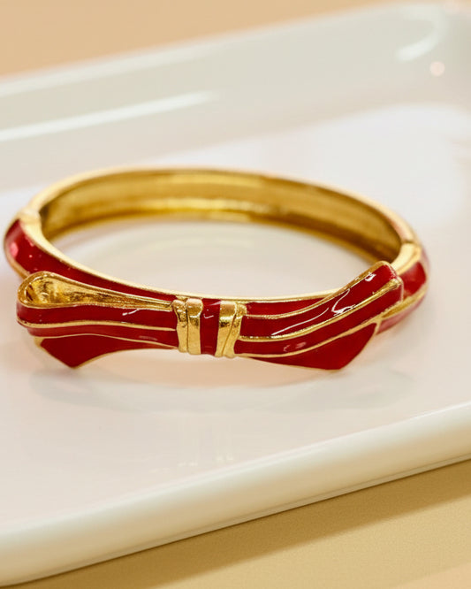 Ribbon Game Day Enamel Bow Bangle