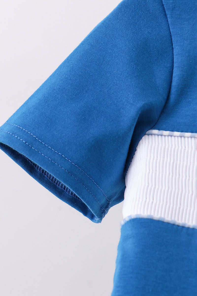 Blue Character Smocked Gingham Shorts Set