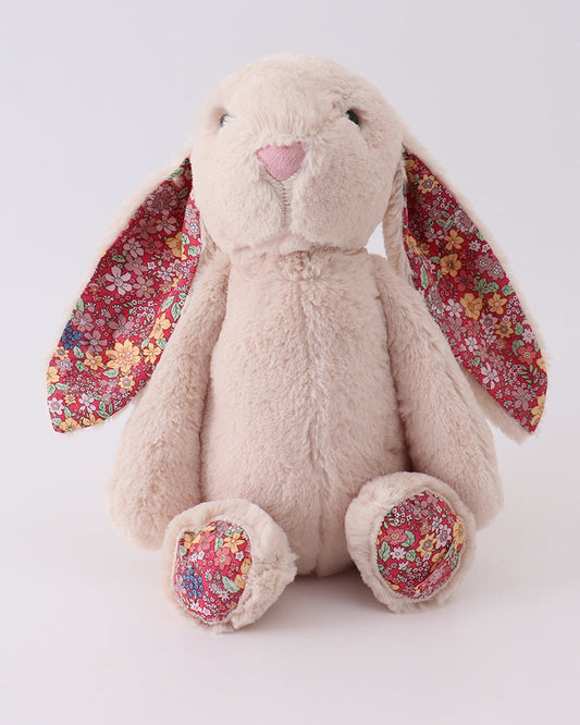 Pink Floral Plush Bunny