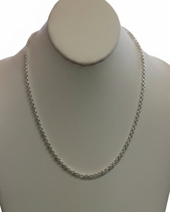 Vintage Classic Round Link Silver Plated 18” Chain Necklace