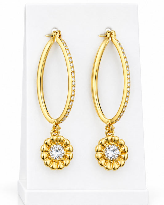 Vintage Dahlia Drop Earrings