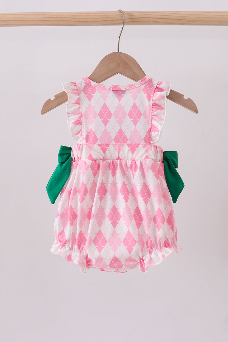 Green Golf Embroidery Ruffle Bubble